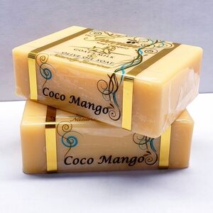 COCO MANGO - Goat's Milk & Olive Oil Natural Beauty Bar Soap, 6 oz (2 pack)